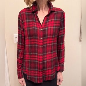 Women’s CINO Plaid Buttoned Down Shirt Size Small